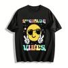2nd Grade Vibes Cool Sunglasses Smile Checkerboard Top Pure Cotton T-shirt