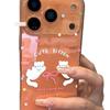 Cute polka dot bow cat suitable for Apple 17Promax mobile phone case IP16/15Pro transparent space case