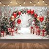Yeele Photography Background Christmas Balloons Arch Xmas Tree Gifts Winter Kids Family Party Photo Studio Decor Props Banner