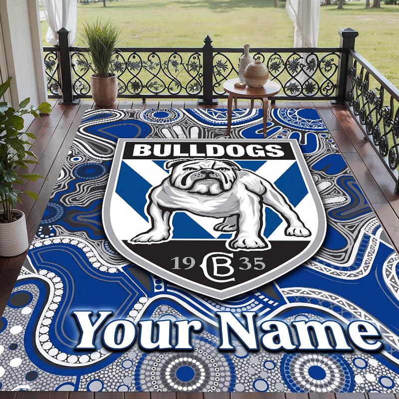 Custom Text Printed Rug Canterbury-Bankstown Bulldogs Non Slip Floor Carpet For Home Room Decor