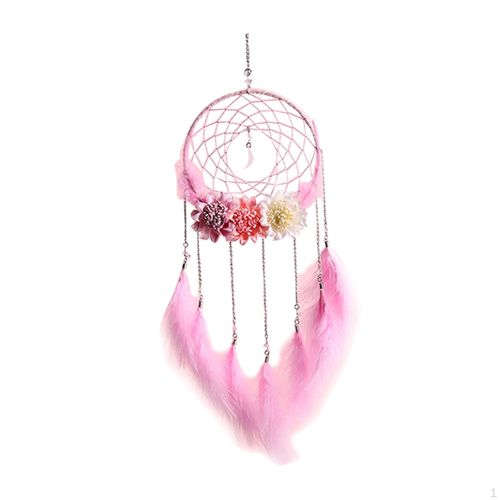 

dream catchers Wall Hanging Decoration Woven with Resin Pendant for Party Pink without light