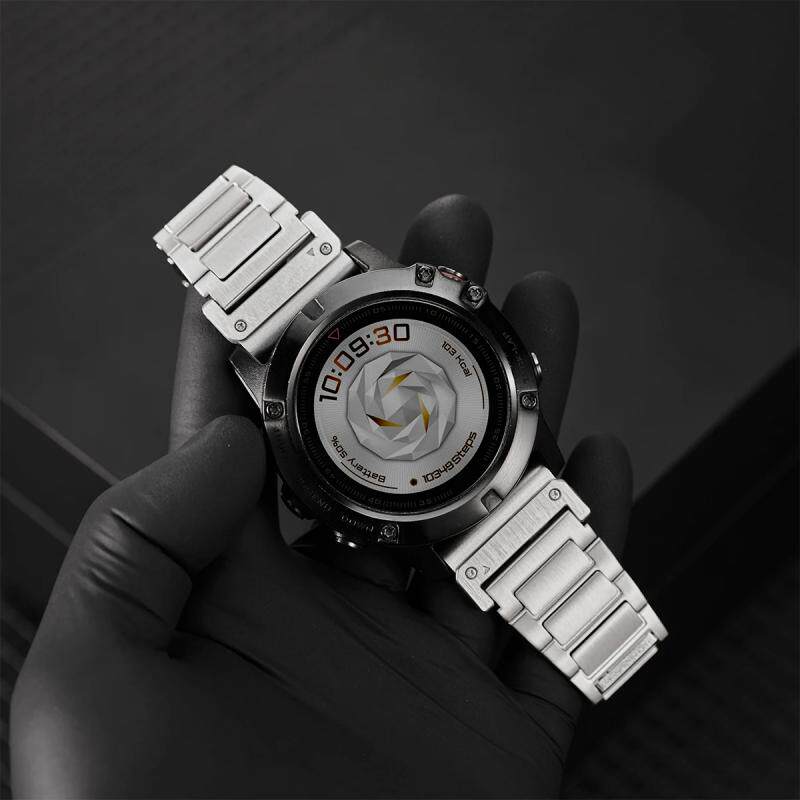 

For Jiaming Fenix8/7X/6X/5X titanium alloy watch strap Flytime 3/3HR quick detachable sports lightweight titanium bracelet 26MM 22mm срібний