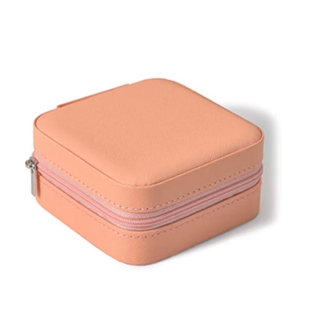 Compact Leather Jewelry Box for Women - Cute Organizer for Pendants, Earrings, and Rings