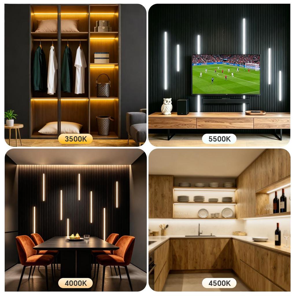 3000K-6500K CCT Dimmable COB LED Strip Light Phone APP Control Display Cabinet Acoustic Wall Wood Panel TV Backlight Decor Lamp