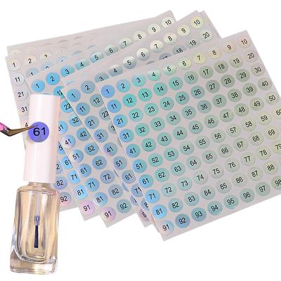 5 Sheets Waterproof Nail Polish Number Stickers Labels for Gel Lacquer Lipstick Bottles & Tips Manicure Display Marking Tool