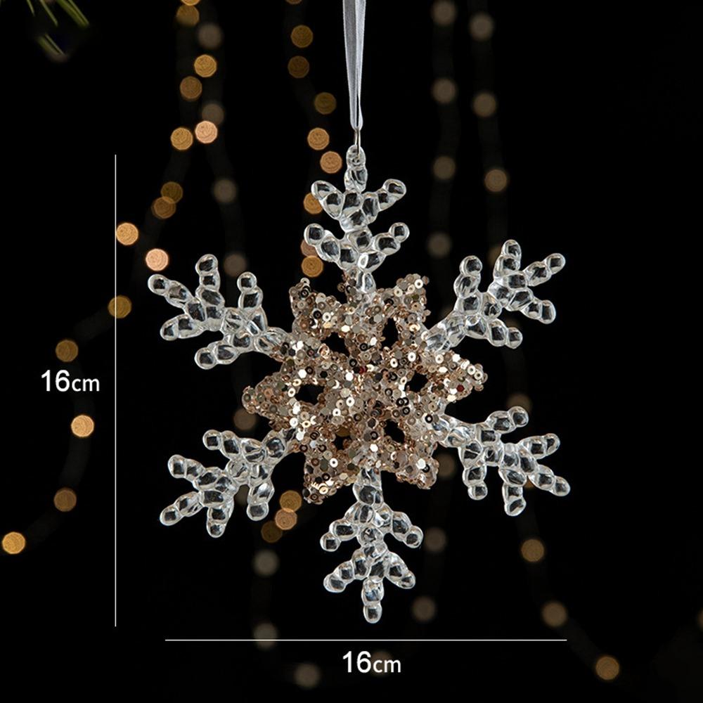Snowflake Christmas Tree Ornaments Acrylic Crystal Hanging  Merry Christma