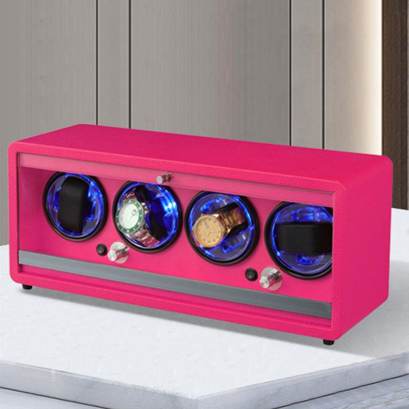 4 Slot Watch Winders Automatic Winding Watch Box Mechanical Wrist Watches Rotator Winding Device Leather Watches Winder