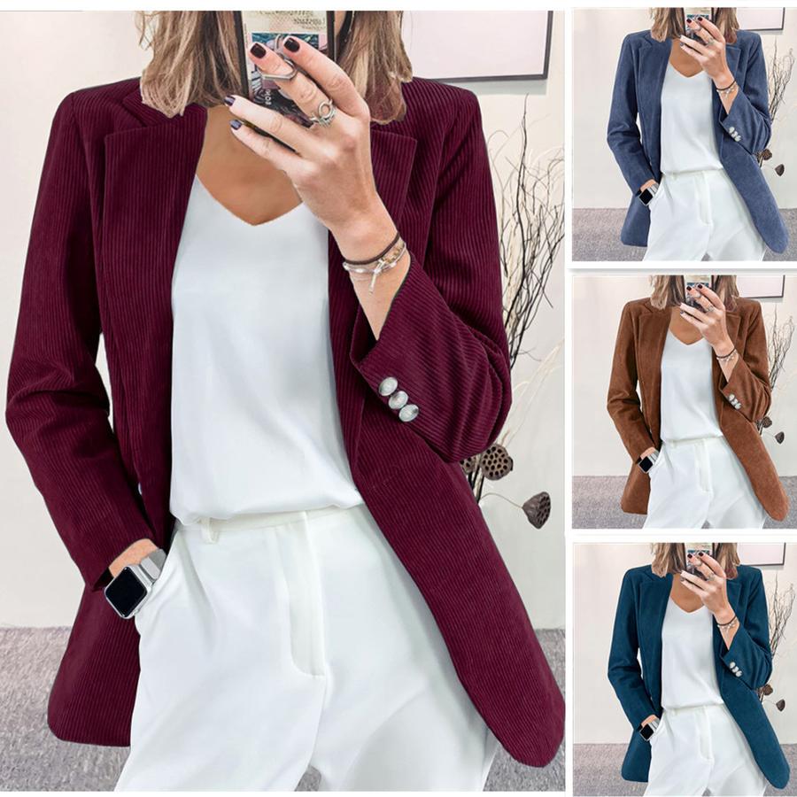 Autumn New Arrivals Velvet Cardigan Slim Fit Solid Color Casual Workwear Overcoat