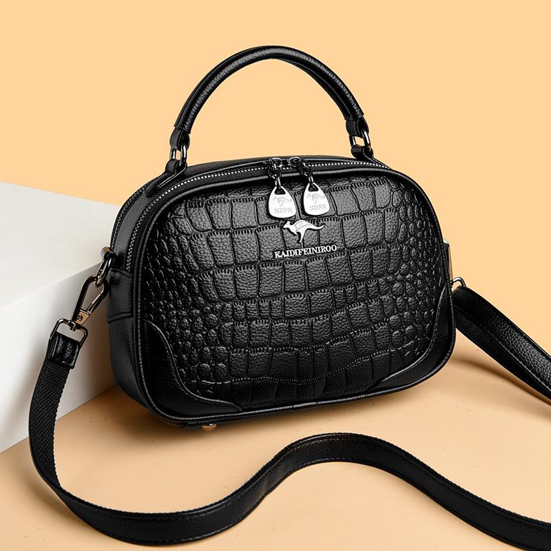 Damentasche, modisch, mehrschichtig, Krokodilmuster, große Kapazität, Handytasche, trendige Damen-Schrägspange, weich
