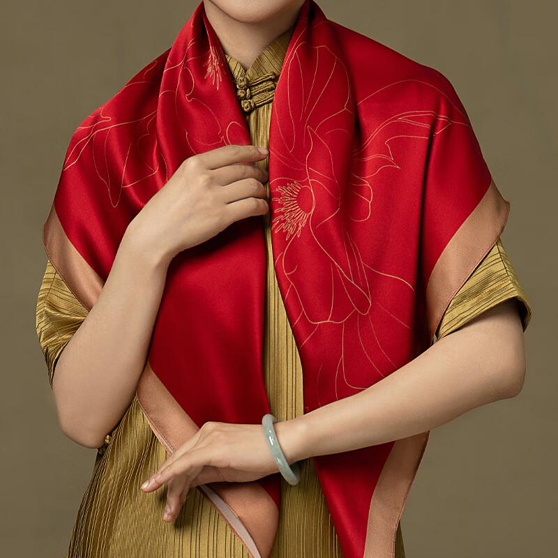 Gongli Forbidden City Golden Imperial Mulberry Silk Scarf