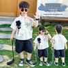 Boys' 2026 Summer Fashion: 3D Flower Print Short Sleeve Shirt & Shorts Set