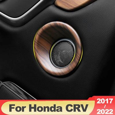 Carbon Fiber Style Car Front Rear Door Pillar Stereo Speaker Frame Cover Trim For Honda CR-V CRV 2017 2018 2022