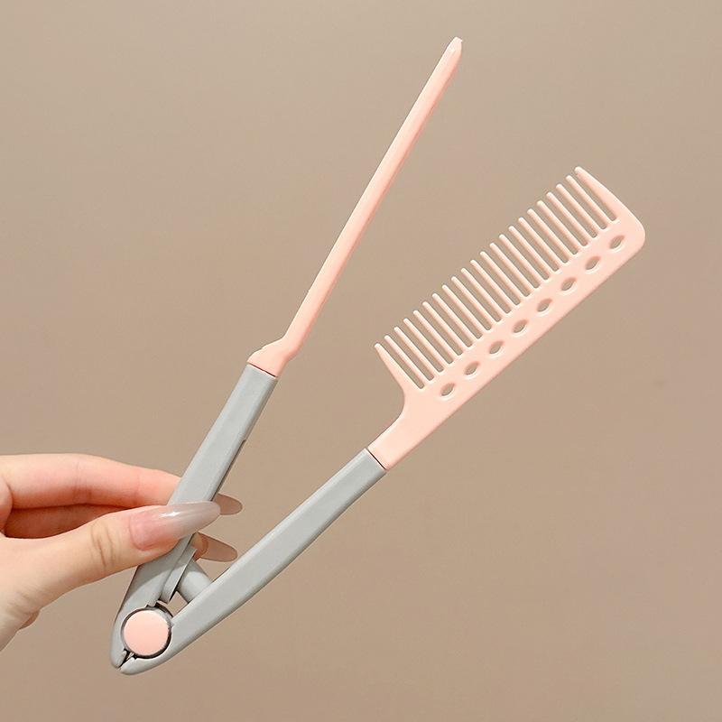 Portable Comb DIY Hair Salon Flat Iron Straightener, Hair Comb Straightening Comb Hair Tools Hair Brush