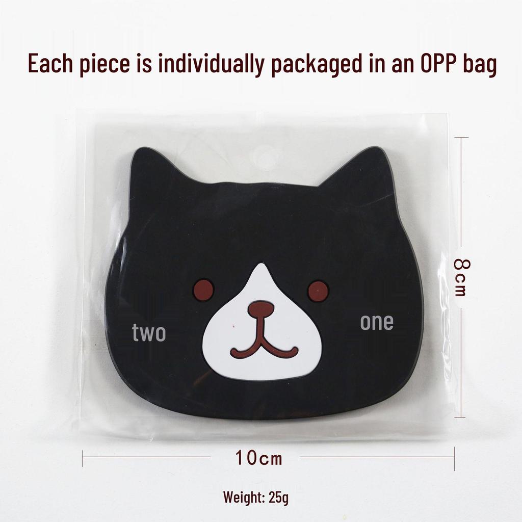 Cute Cat Non-Slip PVC Coaster, Heat-Resistant Silicone Placemat for Cups and Bowls