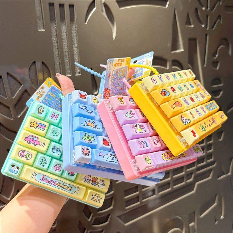 Cute 26 Keys Keyboard Fidget Keychain Funny Stress Relief Toy Couple Bag Pendant Creative Decompression Keyring Gift