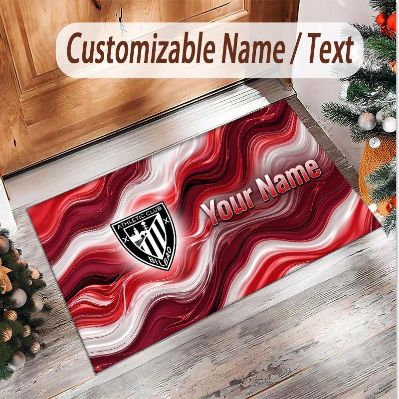 Personalized Crystal Velvet Carpet Athletic Bilbao FC Pattern Non Slip Floor Rug