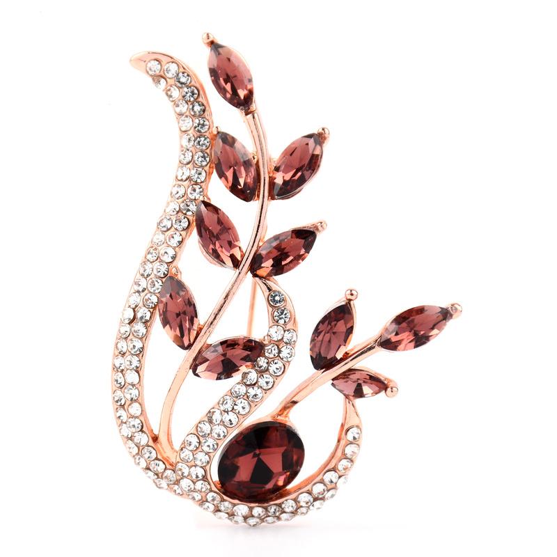 

Брошь в виде цветка из кристаллов для женщин, темно-синие броши в виде цветка, элегантный значок, ювелирное украшение для свадебной вечеринки, подарочные булавки розового золота