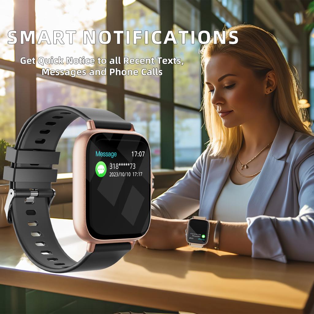 Men Women Smart Watch 1.83'' Waterproof Fitness Sports Watch Answer Call Sleep Sport Pedometer Information Alerts Smartwatch