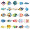 50pcs Ocean Series Fish Stickers: Waterproof Cartoon Animal Decals for Water Bottles and Storage Boxes