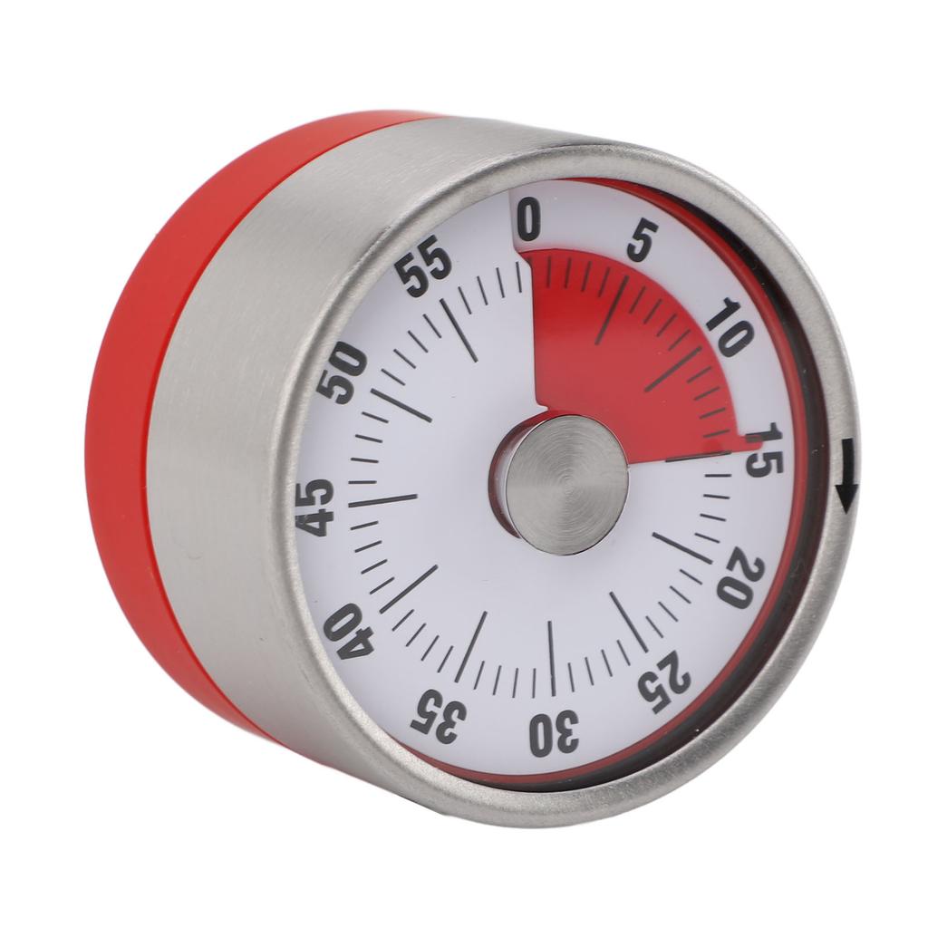 Mechanical Countdown Timer 60 Minute Magnetic Stainless Steel Visual Kitchen Timer for Cooking Kids