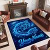 Mermaid Theme Crystal Velvet Floor Rug Personalized Custom Name Text Warm Carpet Home Decoration