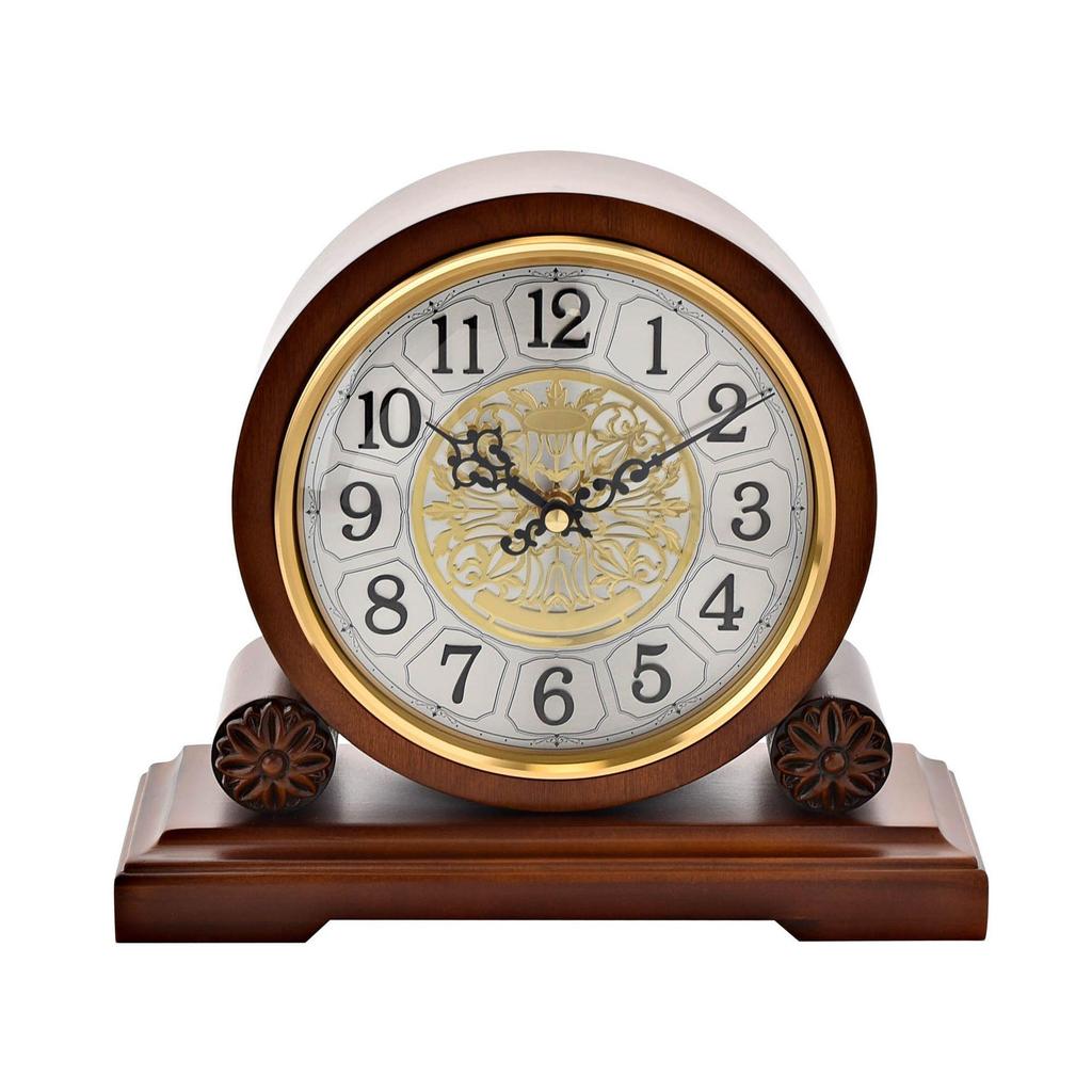 Walnut Westminster Mantel Clock - Barrel shape Arabic Dial
