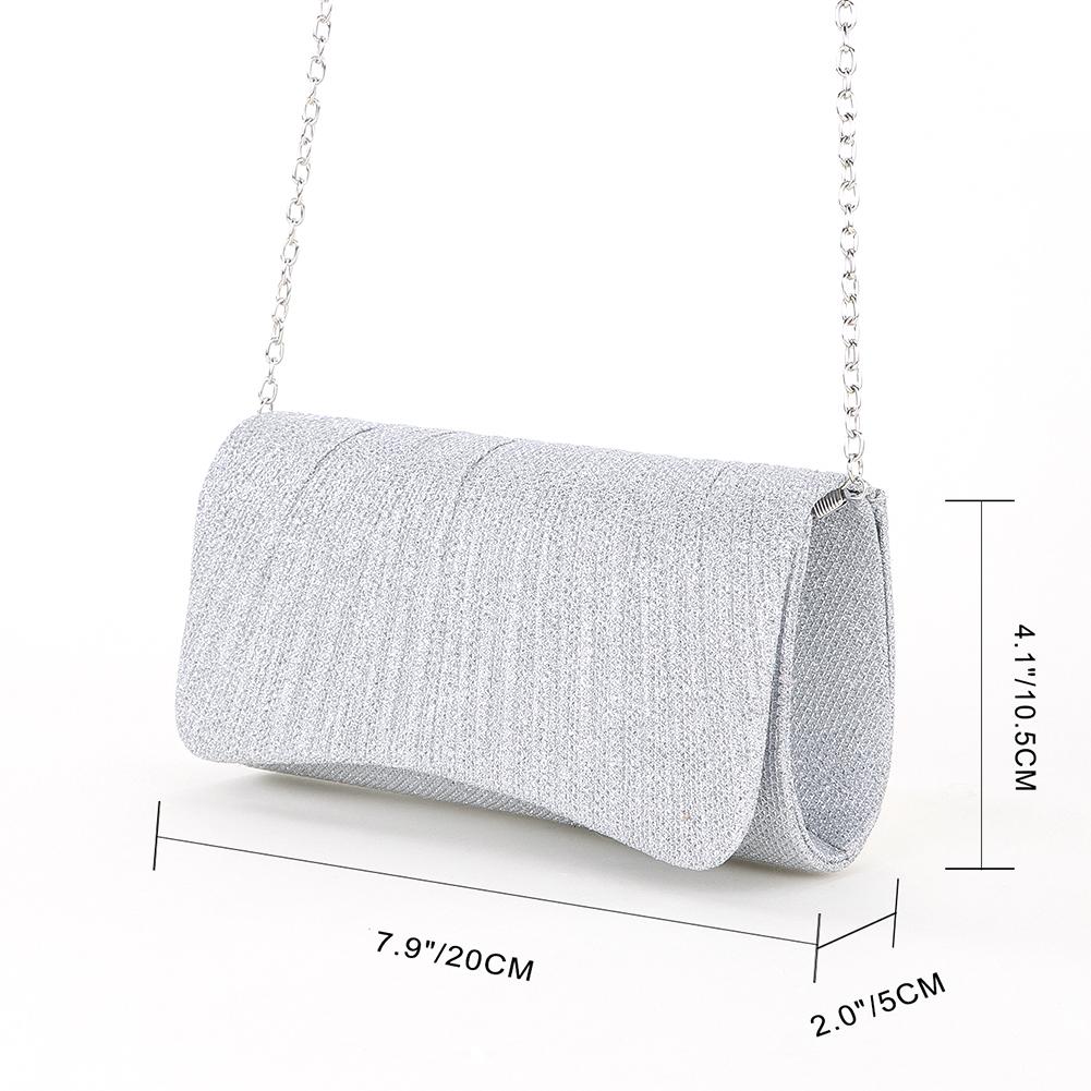 Luxury Envelope Banquet Bags Shiny Metallic PU Evening Clutch Bags High-end Flap Chain Shoulder Bag Women's Wedding Party Purses