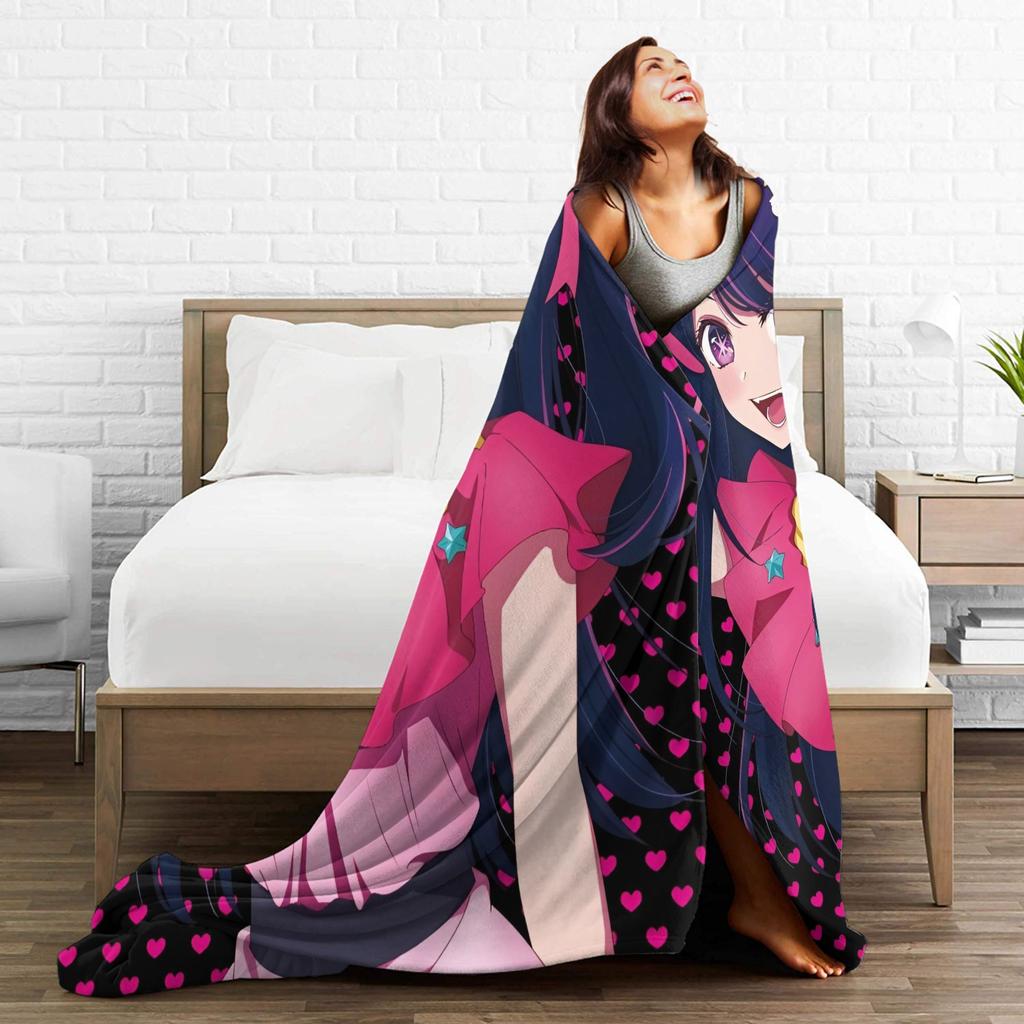 Hoshino Anime Oshi No Ko Blankets Quality Soft Warm  Throw Blanket Winter Students Couch Chair Sofa Bed Print Bedspread