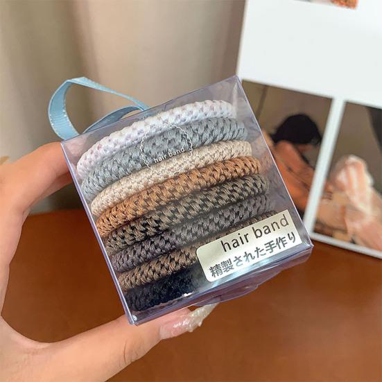 8Pcs Hair Bands High Elasticity Braided Design Hair Ties Soft Breakage Prevention Non-Metallic Hair Accessories