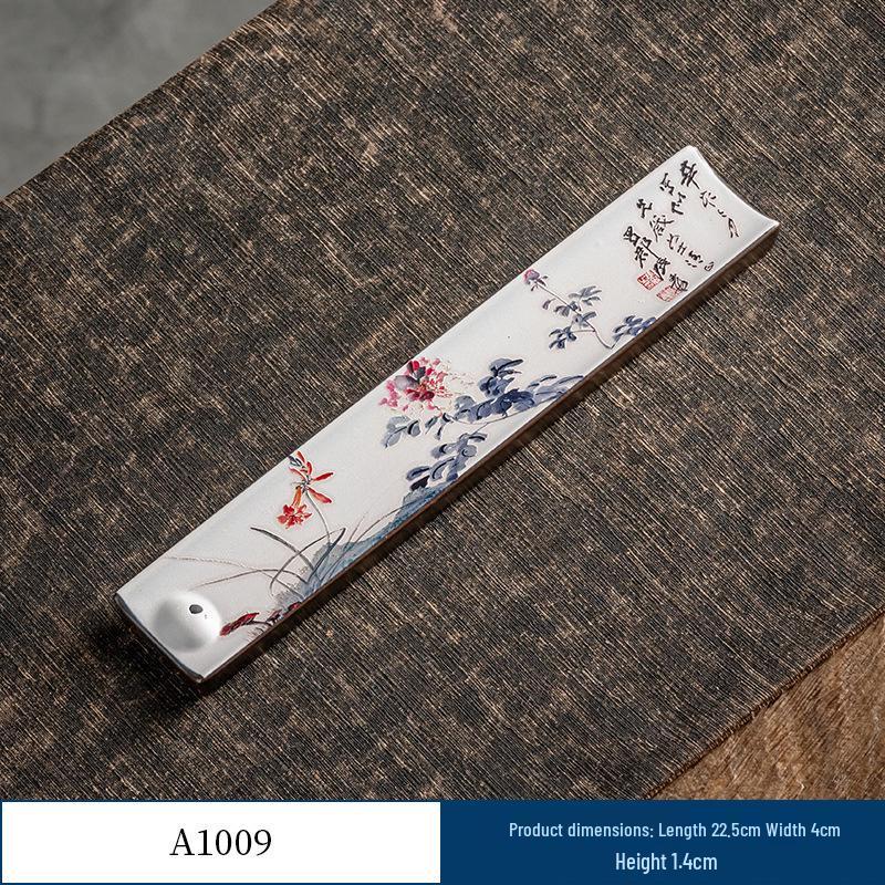 Guochao River & Mountain Ceramic Incense Holder - Retro Incense Stick Tray for Indoor Use