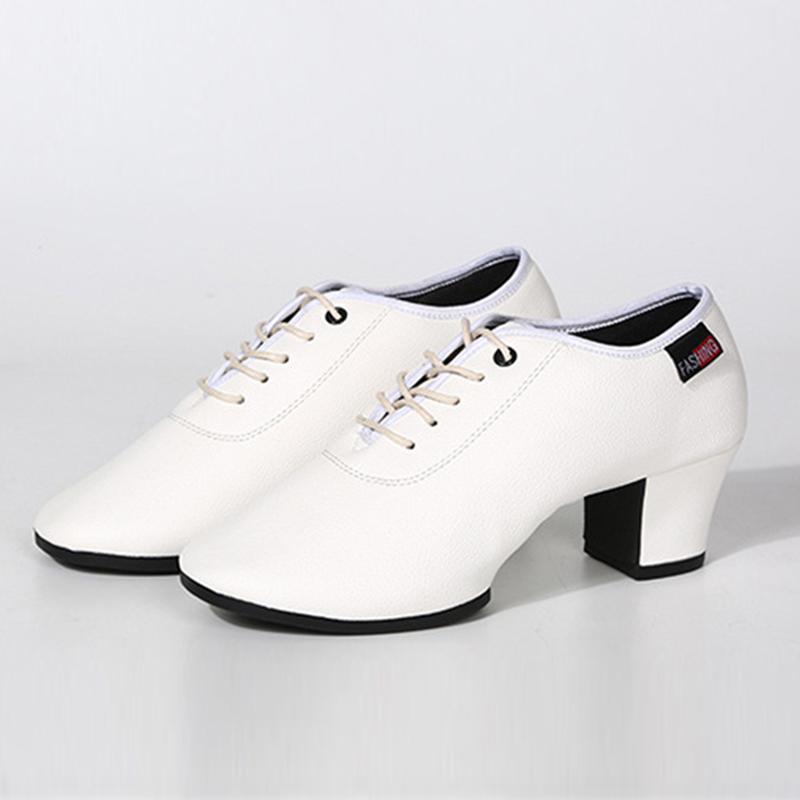 Модные женские туфли для танцев джаз-танго на шнуровке средний каблук удобная обувь для учителей высотой 45 см 39 3169₽