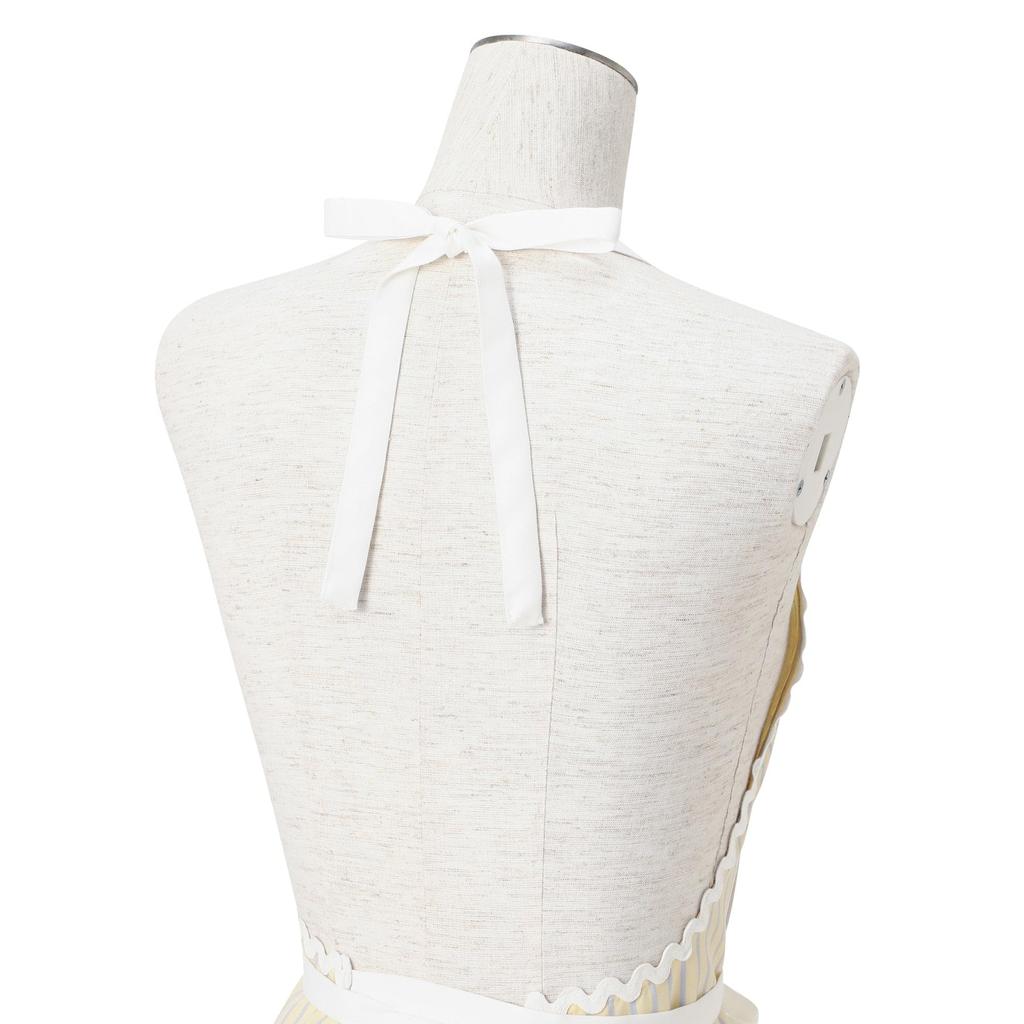 Francfranc Wave Full Apron in Yellow with Stylish and Makes a Great Gift Stripes, Cute,