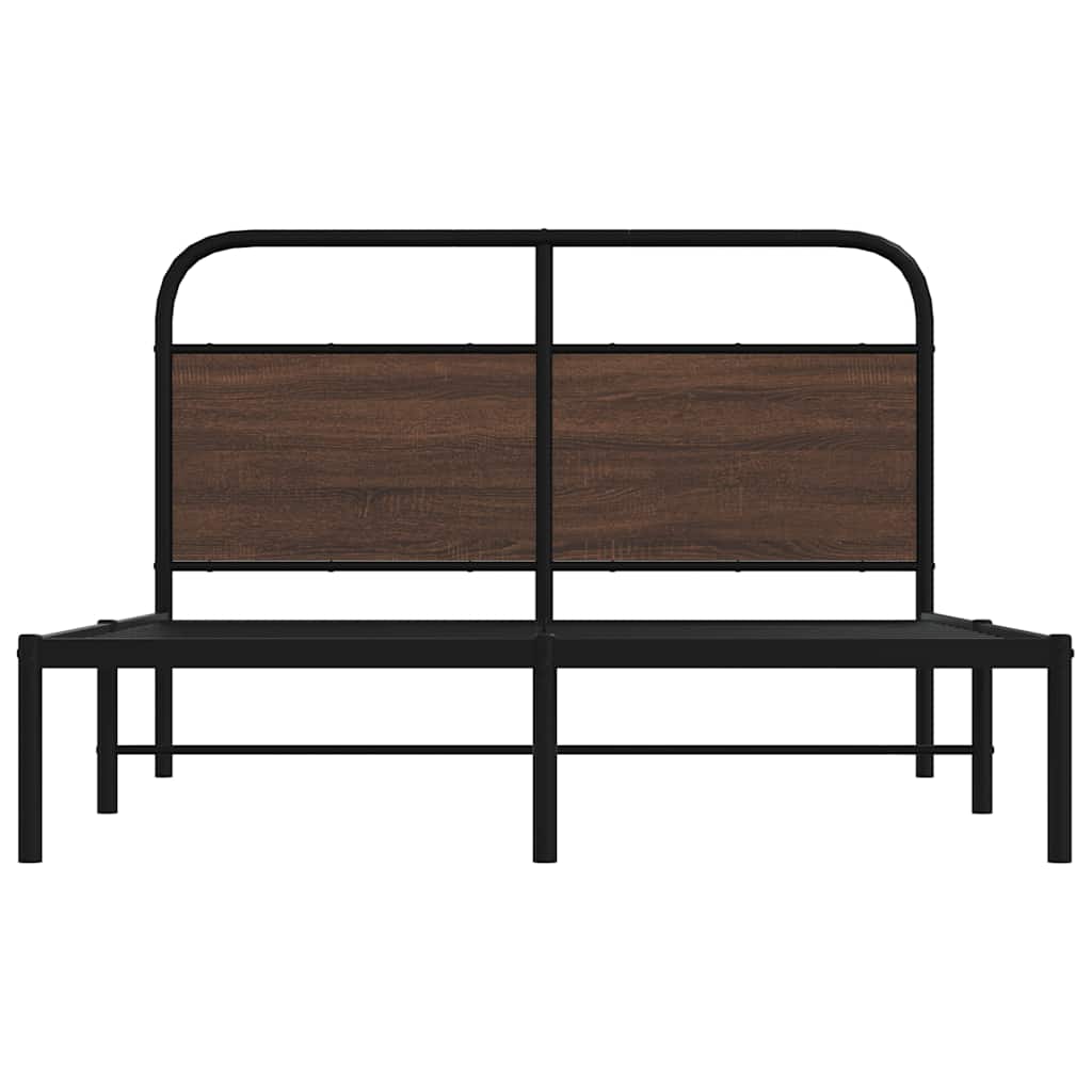 Bed Frame Without Mattress 120 X 200 Cm Brown Oak Effect