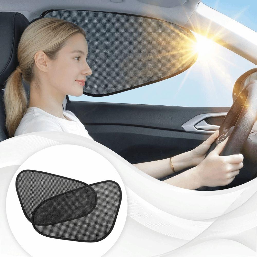 2PCS Breathable Mesh Car Side Window Sun Shade Window Mesh Sun Shade Front Side Windows