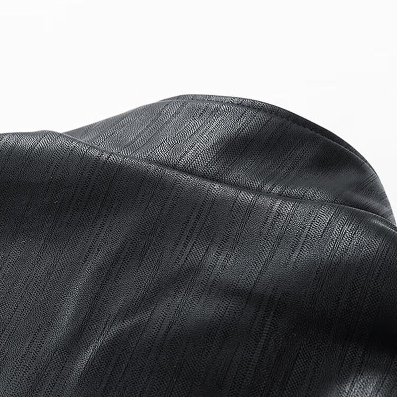 ROMON Men's Stand Collar Faux Leather Style Jacket
