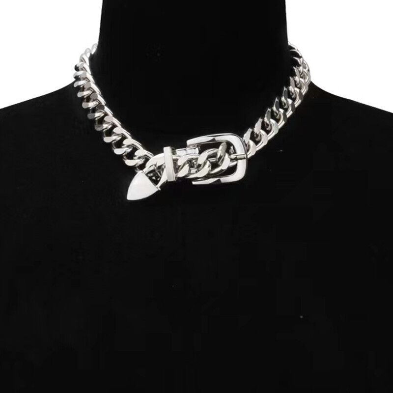 European and American Hip-hop Versatile Design Belt Buckle Thick Chain Clavicle Chain Punk Cold Style Necklace