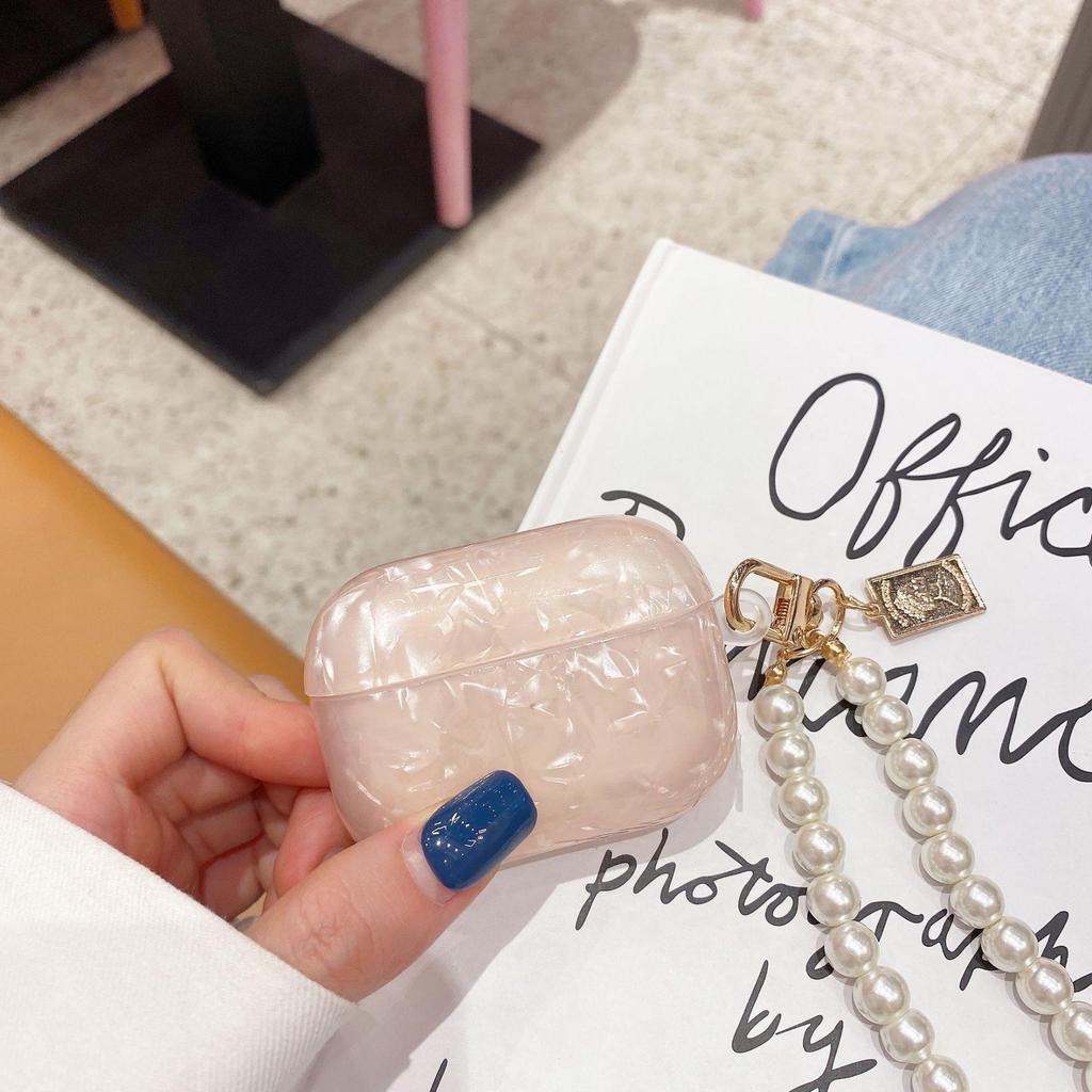 Compatible with AirPods Pro2 earphone protective case, simple shell-pattern softshell Apple 1st/2nd/3rd Gen Bluetooth pendant