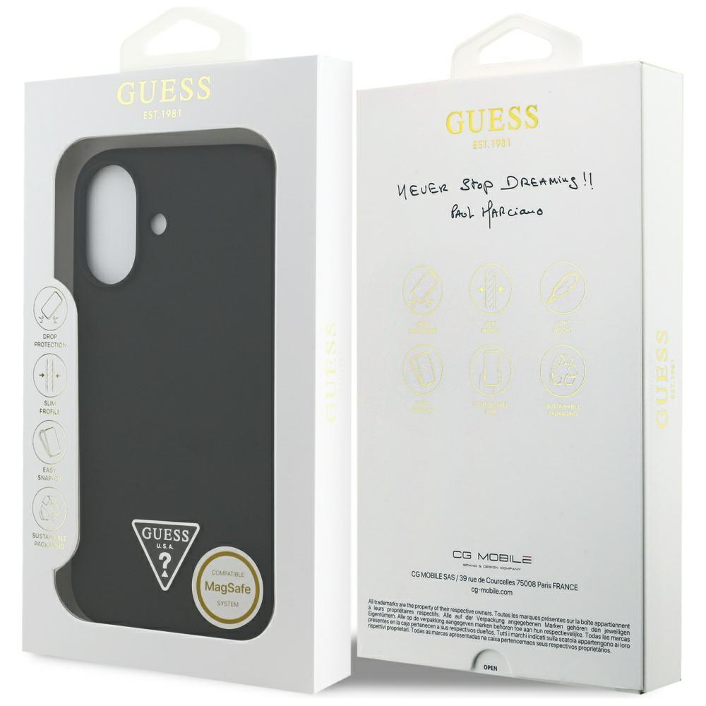 Guess Silicone Triangle Logo MagSafe Case for iPhone 17 Black