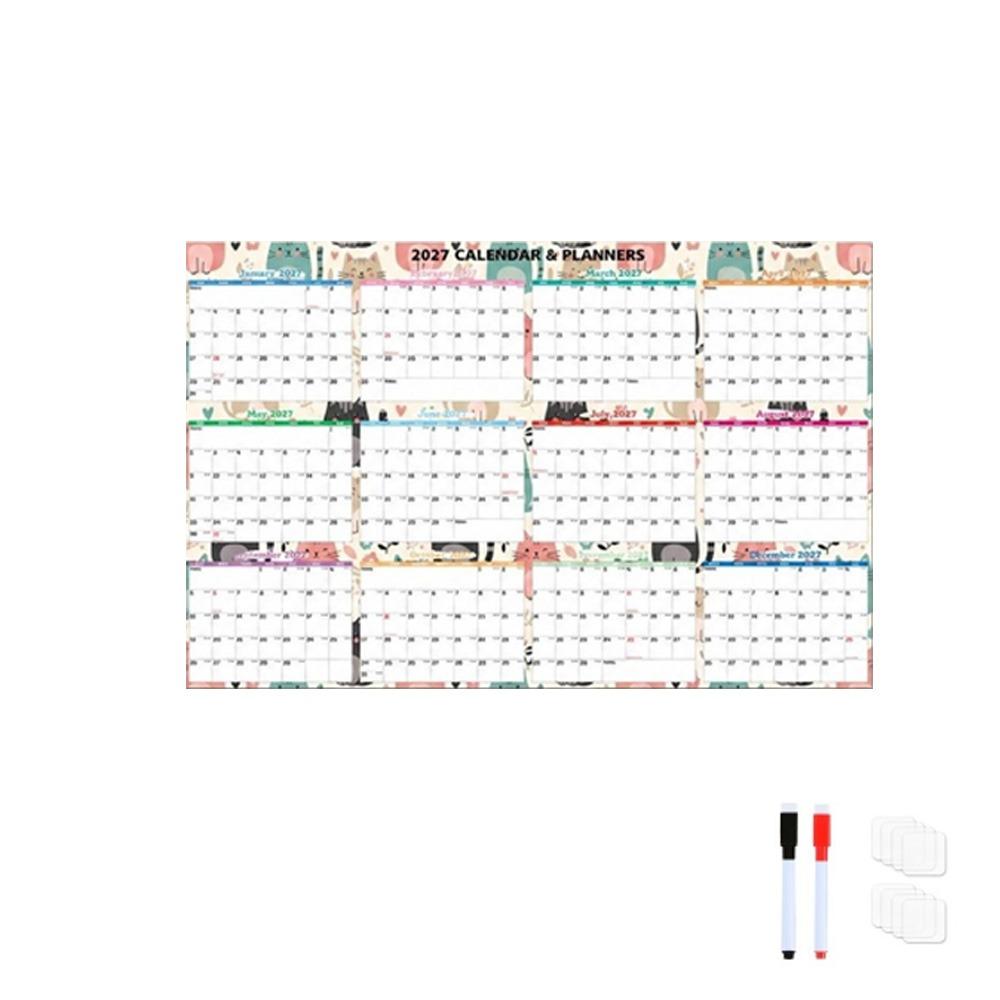 Foldable 2027 Wall Calendar Large Size Calendar Planner Sheet Full Year Planner Family Planning