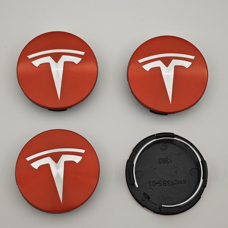 4 Stück/Set ABS 56mm Tesla Original Auto Radnabenkappen Logo Emblem Für Tesla Model 3 Y S X Felgen Radnabenabdeckungen Kappen Abzeichen Zubehör