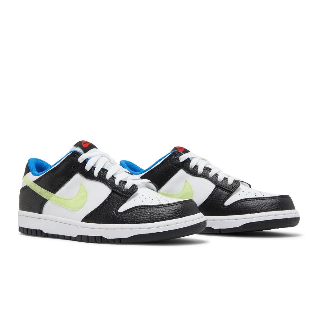 Nike Dunk Low Grade School 'White Light Lemon Twist' (Unisex) White / Black / Signal Blue / Light Lemon Twist Kids' Skateboarding Shoes DQ0977 100