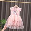 Girls Fashion Unicorn Dress 2025 Summer Children's Casual Pompadour Princess Dress