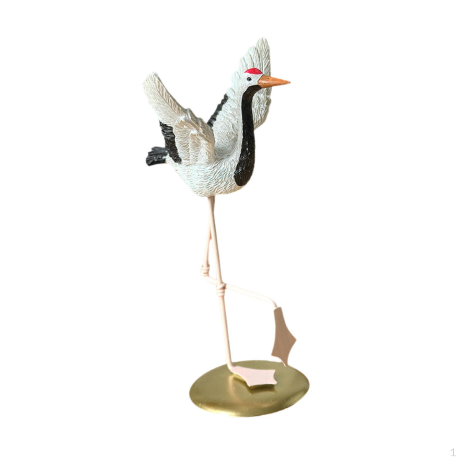 

Crane Statue Animal Sculpture,Compact, Creative,Sturdy Decorative Bird Figurine for Courtyard Wing Raise head