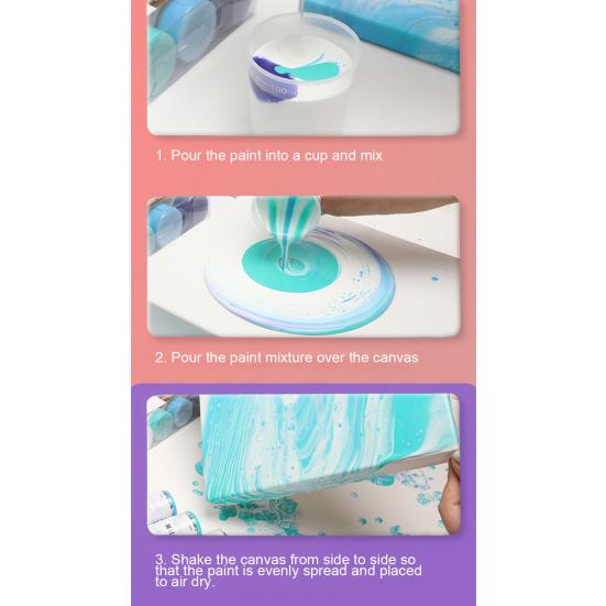 60ml Pittura Acrilica Fluida Asciugatura Rapida Colore Brillante Anti-sbiadimento Creazione per Bambini Fai da Te Orso Pigmento Fluido Materiali Artistici Uso Quotidiano