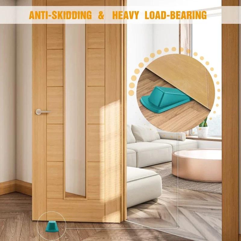 Safety Silicone Door Stop Stoppers Block Wedge Doorstops Door Stopper Home Office Door Rear Retainer Anti-collision Stop