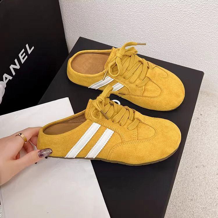 Retro Bag Head Slippers Women Wear One Pedal, Thick-soled Lazy Person Increases Height, Casual Moral Training Shoes, New In Spring and Summer 2025