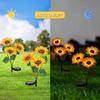 Solar Sunflower Garden Lights 1/3 Heads Waterproof Outdoor Decorative Lawn Lamp for Yard Pathway Wedding Christmas