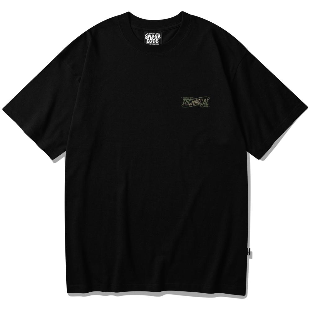 Seupeullaesikodeu Black Short Sleeve T-Shirt - Tiger Stripe