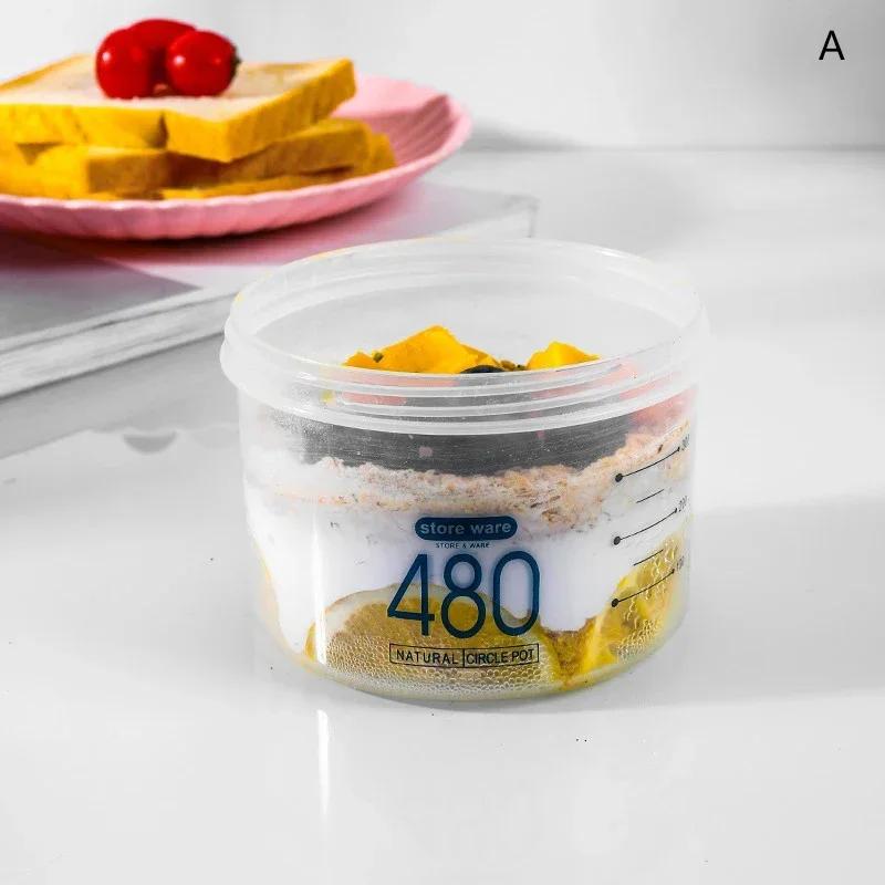 Креативные Модные 580 мл Портативные Стаканы для Завтрака Овсянка Хлопья Орехи Йогурт Салат Контейнер Набор С Вилкой Школьный Ланч-бокс Еда 990₽