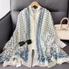 Luxury New Women Cotton Scarf Large Shawls Pashmina Hijab Foulard Echarpe Brand Designer Print Lady Beach Stole Head Scarves